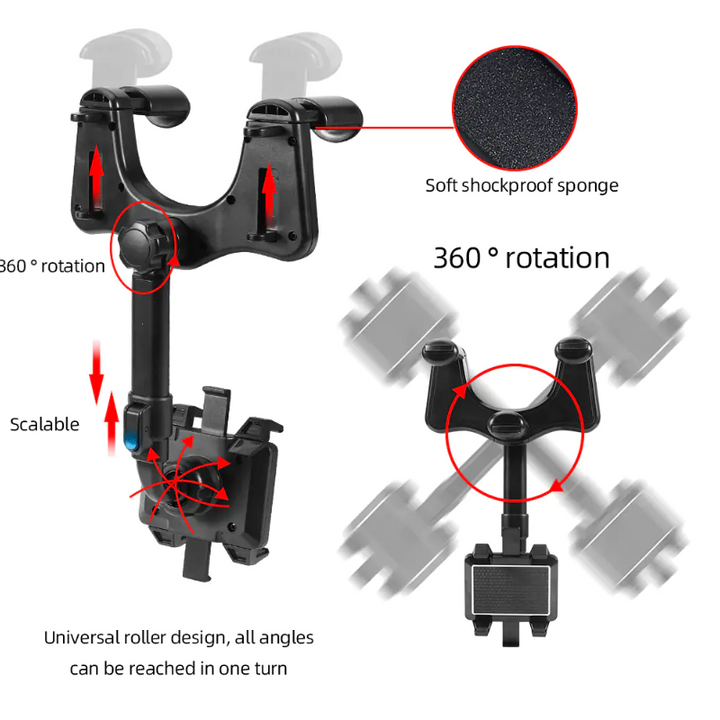 360° Roterbar Smarttelefon Bilhållare